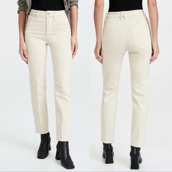 Good American Denim - Good American Good Classic Slim Straight Bone Jeans